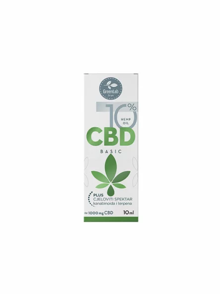 Green lab CBD-Öl 10 % in 10ml Verpackung Vorderseite