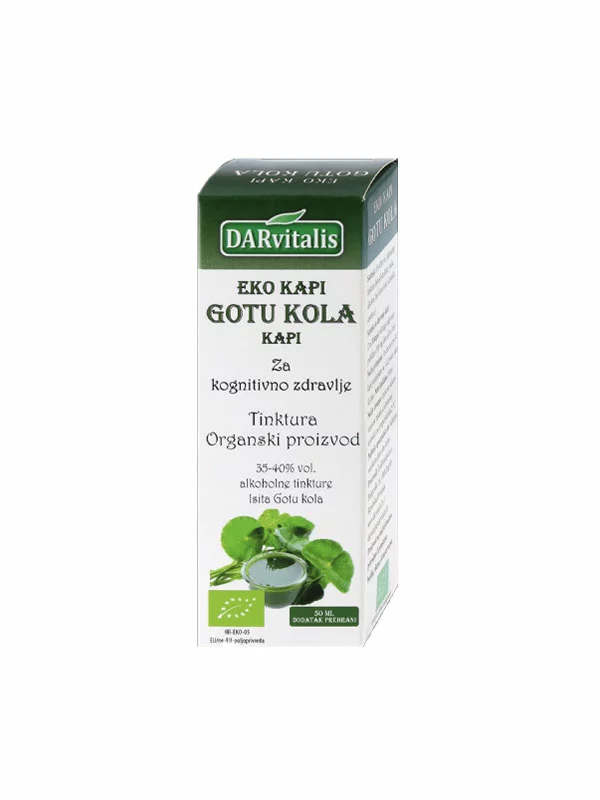 DARvitalis Gotu Kola Ökologische Tropfen in Kartonverpackung von 50ml