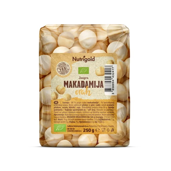 Macadamia – Biologisch 250g Nutrigold