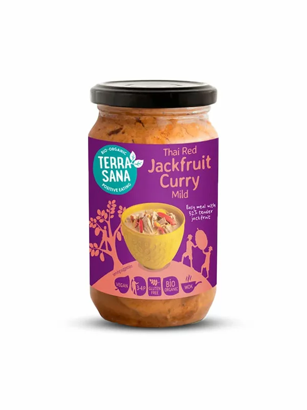 Terrasana Thailändische rote Currypaste mit Jackfrucht Glutenfrei – Bio im 350g Glas