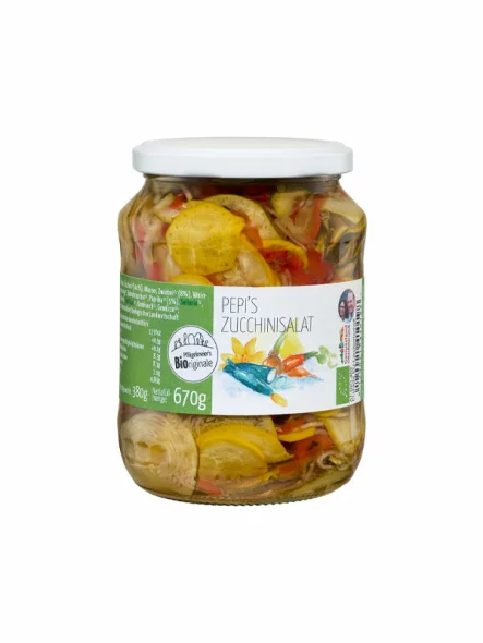 Pflügelmeier's Bioriginale Zucchinisalat - Bio in dem 670g Glas