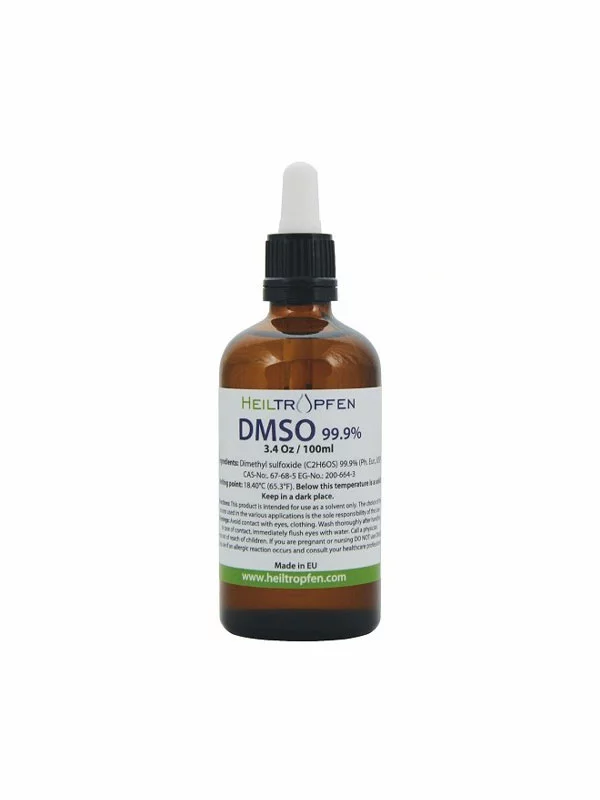 Heiltropfen Geruchloses DMSO (Dimethylsulfoxid) in einer 100ml Glasflasche mit Tropfer