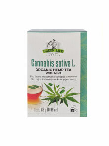 Green Life Industriehanftee mit Minze – Bio in einer 28g Packung