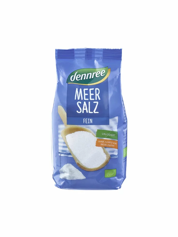 dennree Feines unjodiertes Meersalz in einer 500g Packung