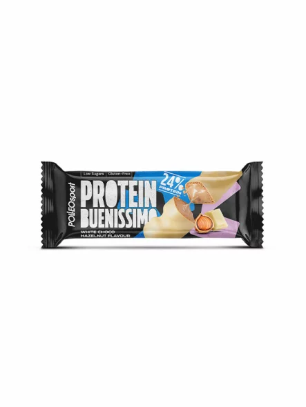 Polleo Sport Proteinwaffel Buenissimo Haselnuss & Weiße Schokolade Glutenfrei in einer 40g Packung