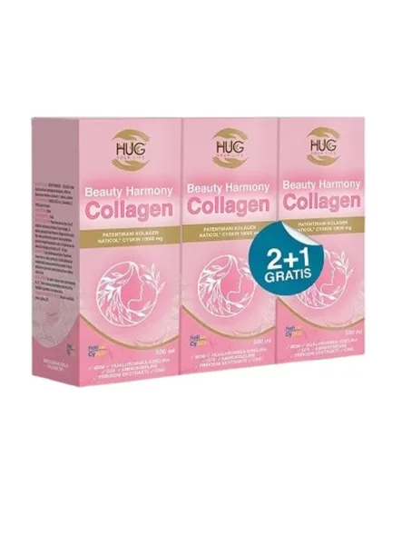 Hug Your Life 2+1 KOSTENLOSES Beauty Harmony Kollagen in einer 3x500ml Packung