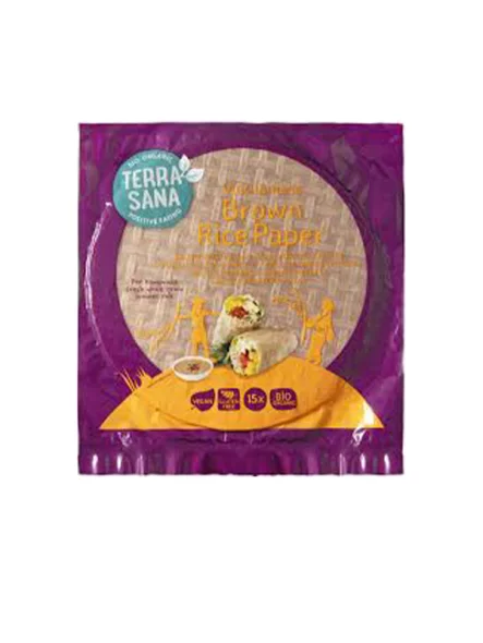 Terrasana Vietnamesisches braunes Reispapier, glutenfrei – Bio in einer 150g Packung