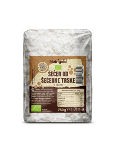 Nutrigold organski šećer od šećerne trske u prahu i prozirnoj ambalaži od 750g