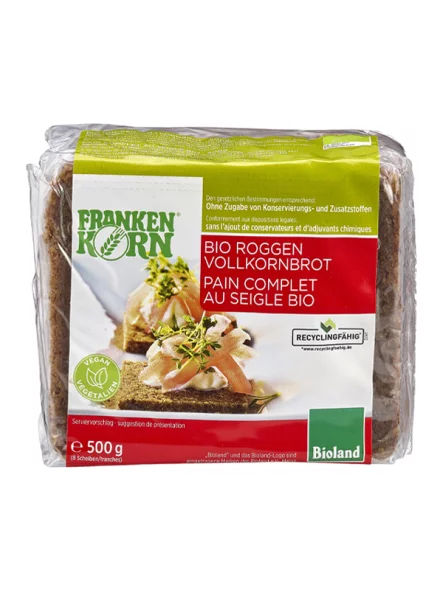 Franken Korn Vollkorn-Roggenbrot in 500 g Verpackung