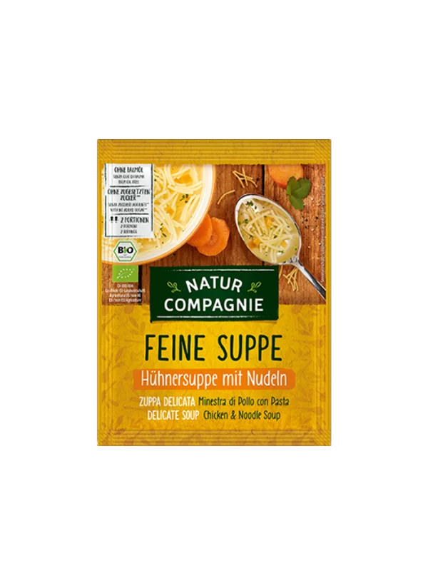 Natur Compagnie Hühnersuppe mit Nudeln – Bio in einer 40g Packung
