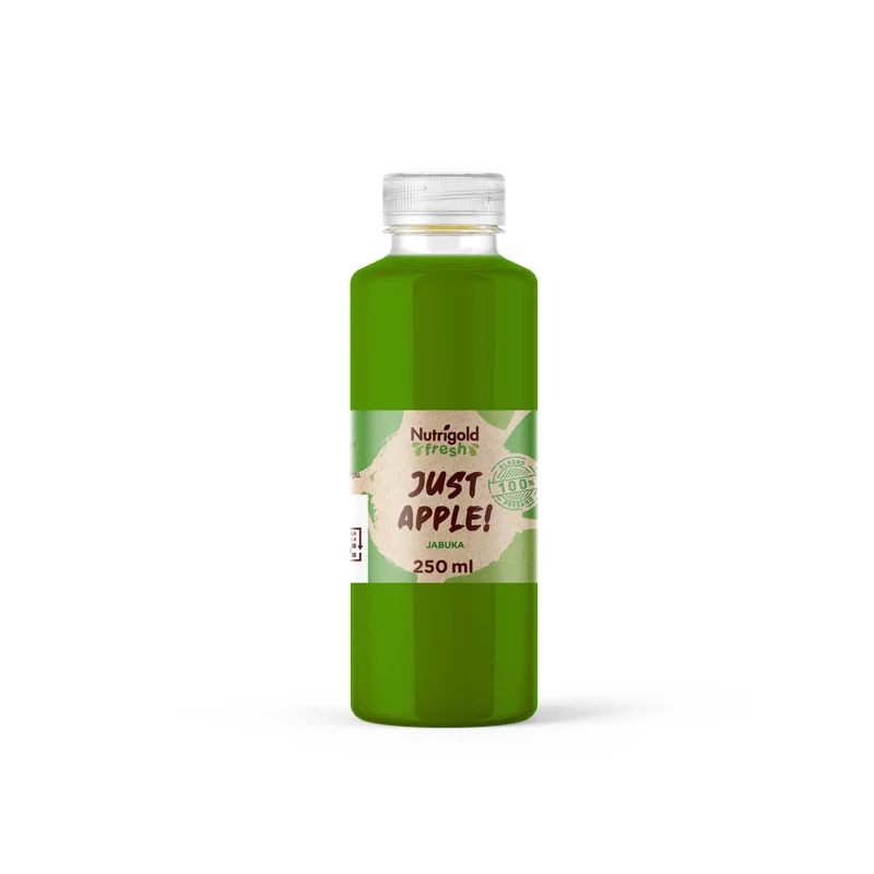 Nutrigold Fresh Apfelsaft – Kaltgepresst in einer 250 ml Flasche