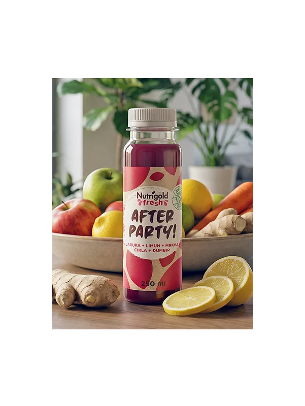 Nutrigold Fresh Rote Bete, Ingwer- und Apfelsaft – Kaltgepresst in einer 250ml Flasche