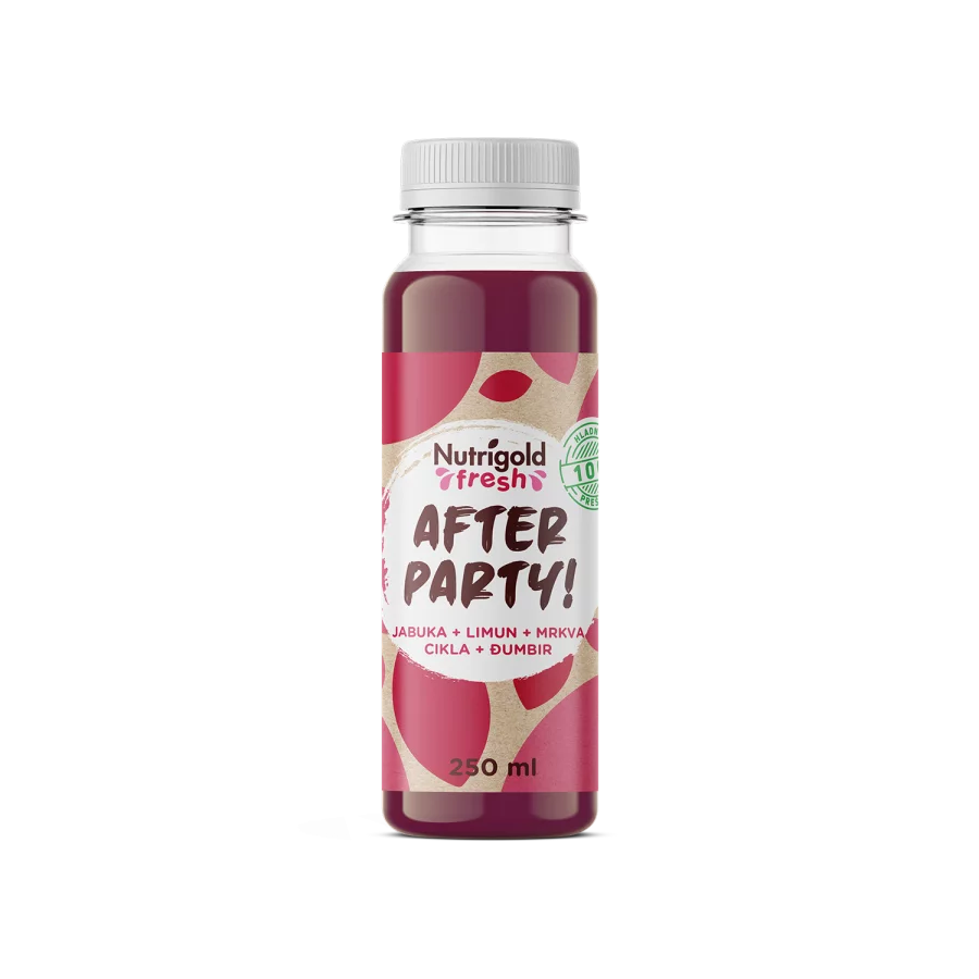 Nutrigold Fresh Rote Bete, Ingwer- und Apfelsaft – Kaltgepresst in einer 250ml Flasche