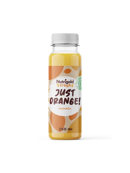 Nutrigold Fresh Orangensaft – Kaltgepresst in einer 250ml Flasche