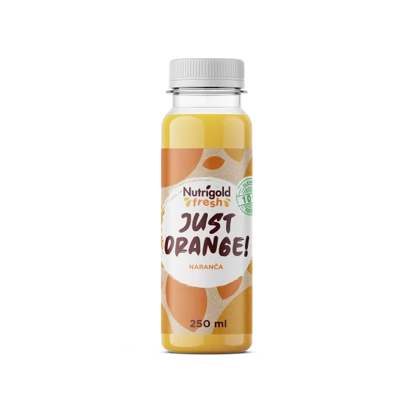 Nutrigold Fresh Orangensaft – Kaltgepresst in einer 250ml Flasche