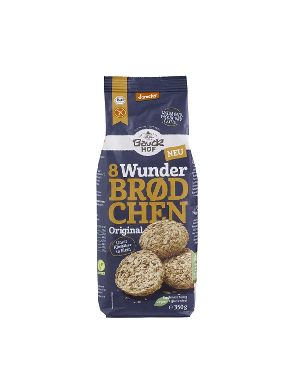Bauck Mühle Backmischung Wunderbrödchen glutenfrei – biologisch in einer 350g Packung