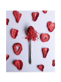Gefriergetrocknete Erdbeeren auf einem Löffel