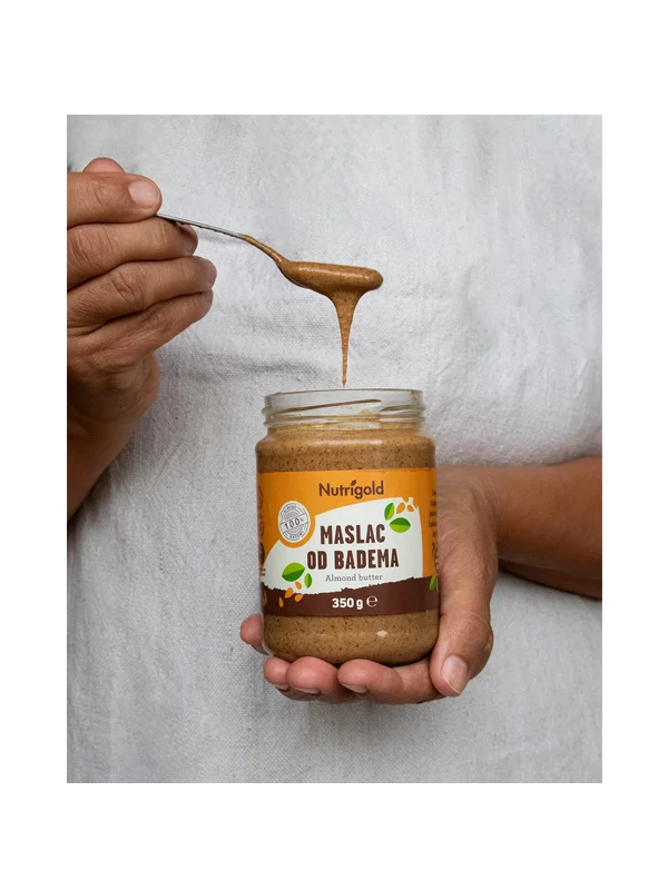 Nutrigold Mandelbutter 100 % rein in einer 350 Gramm Packung