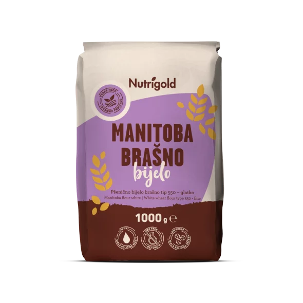 Nutrigold Manitoba - Weizenmehl in Papierverpackung von 1000g Vorderseite