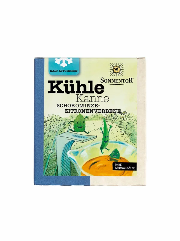 Sonnentor Kühle Kanne Schokominze-Zitronenverbene Tee – 16x2g in der Verpackung