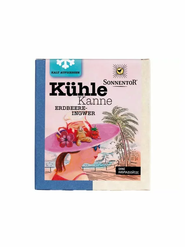Sonnentor Kühle Kanne Erdbeer-Ingwer Tee – bio 16x2g in der Verpackung