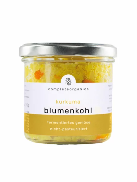 completeorganics Fermentiertes Gemüse Blumenkohl & Kurkuma – bio im 230g Glas