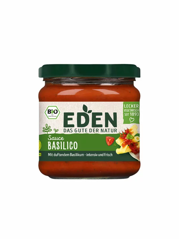 Eden Tomatensauce Basilico – Biologisch im 375g Glas