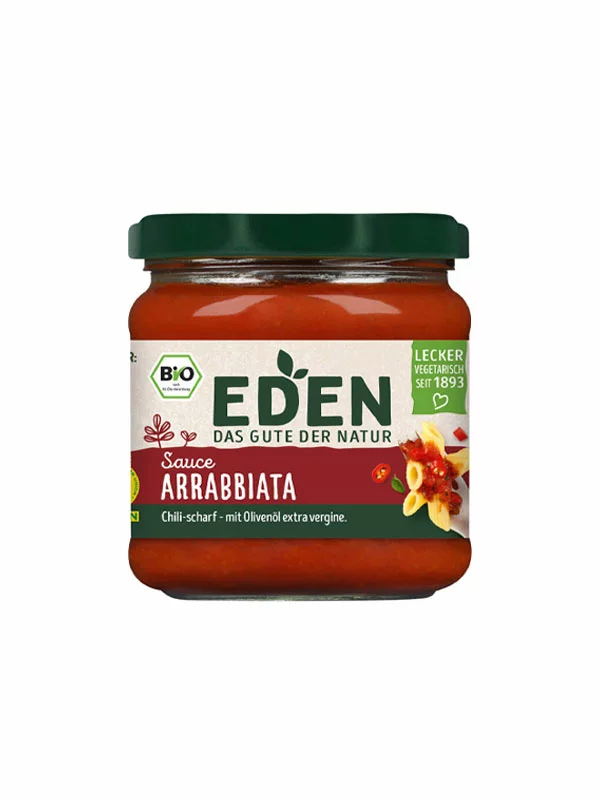 Eden Tomatensauce Arrabbiata – Biologisch im 375g Glas