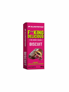 All Nutrition Schokobiscuits mit Kirschfüllung ohne Zuckerzusatz, mit Süßungsmittel in Kartonverpackung von 128g