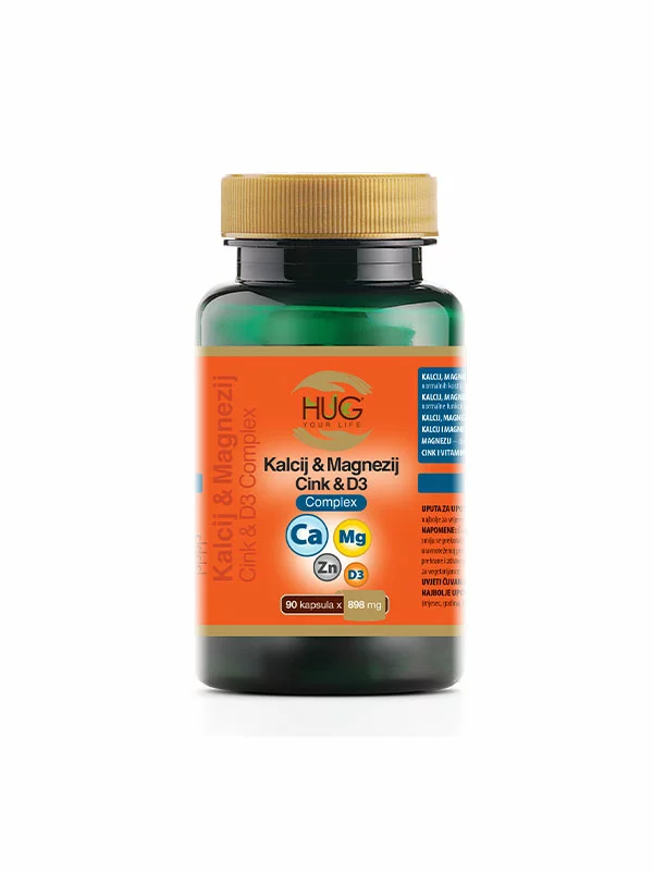 Hug Your Life Calcium, Magnesium, Zink und D3-Komplex-Kapseln 90 x 898 mg