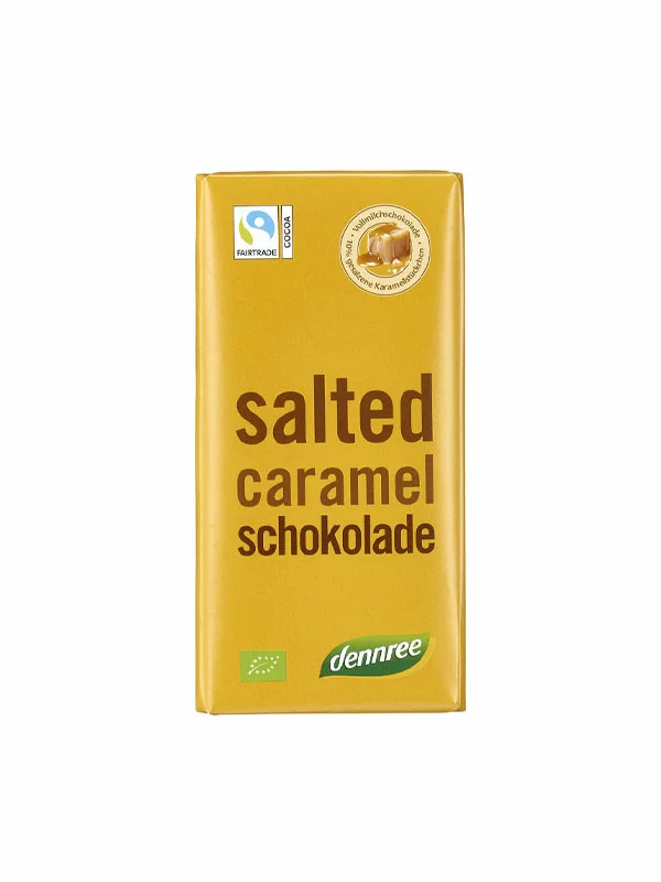 Dennree Salted Caramel Schokolade – Biologisch in der 100g Packung