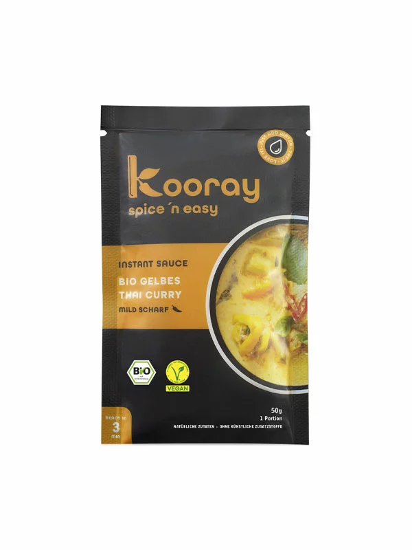 Kooray Instant Thai Curry Sauce Gelb – Biologisch in einer 50g Packung