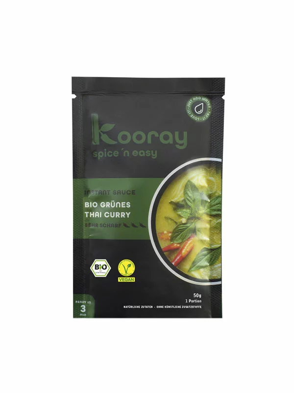 Kooray Instant Thai Curry Sauce Grün – Biologisch in einer 50g Packung