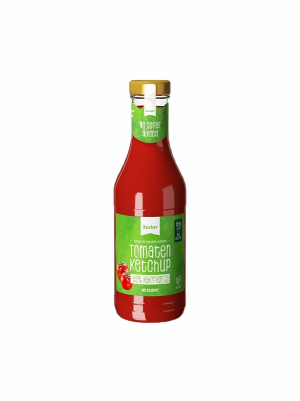 Xucker Tomatenketchup mit Erythrol in der 500ml Flasche