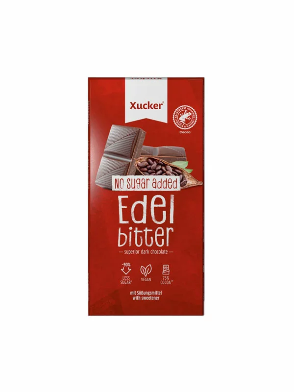 Xucker Bitterschokolade mit Xylit in der 80g Verpackung
