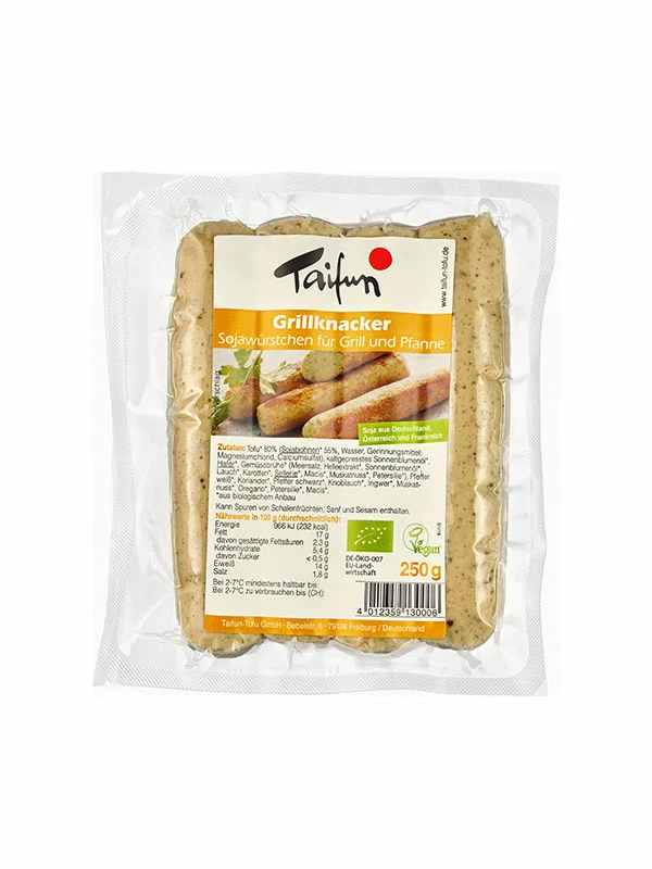 Taifun Vegane Sojawürstchen – Bio in der 250g Packung