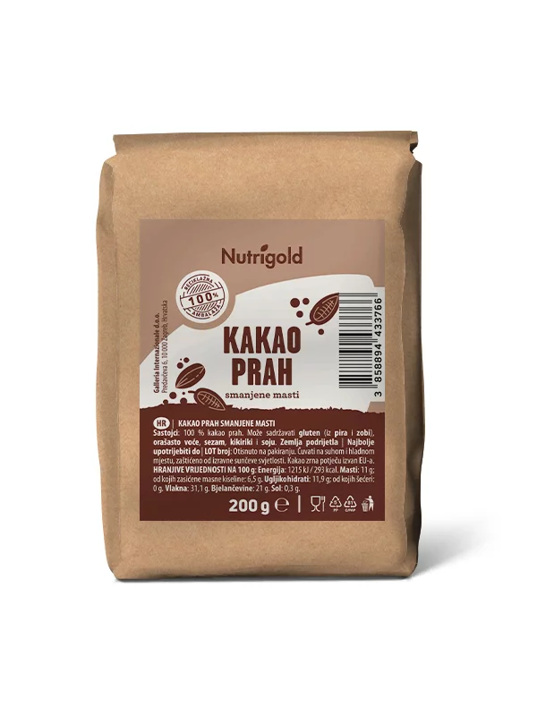 Nutrigold Kakaopulver in einer Packung von 200 g