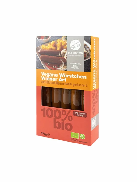 Tofutown Vegane Tofuwürstchen Wiener Art 5 Stück – Bio in einer 275g Packung