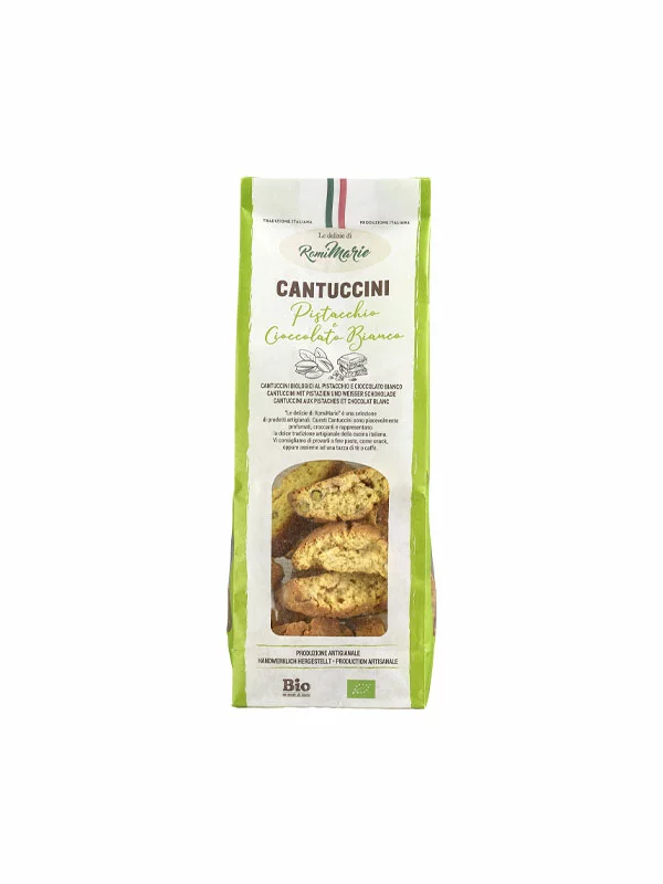 Cantuccini mit Pistazien und weißer Schokolade – Bio 200g RomiMarie