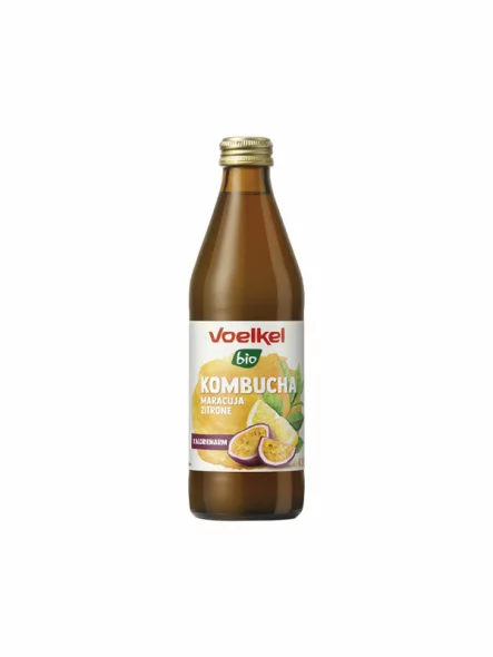Kombuchagetränk Passionsfrucht und Zitrone – Bio 0,33l Voelkel