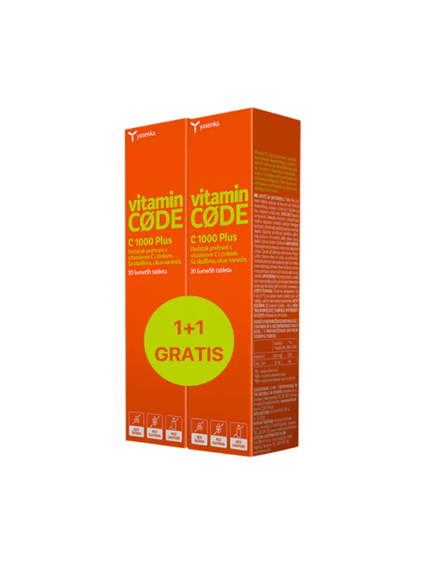 Vitamin C + Zink Brausetabletten 1+1 gratis Orange – 20 Stück Yasenka