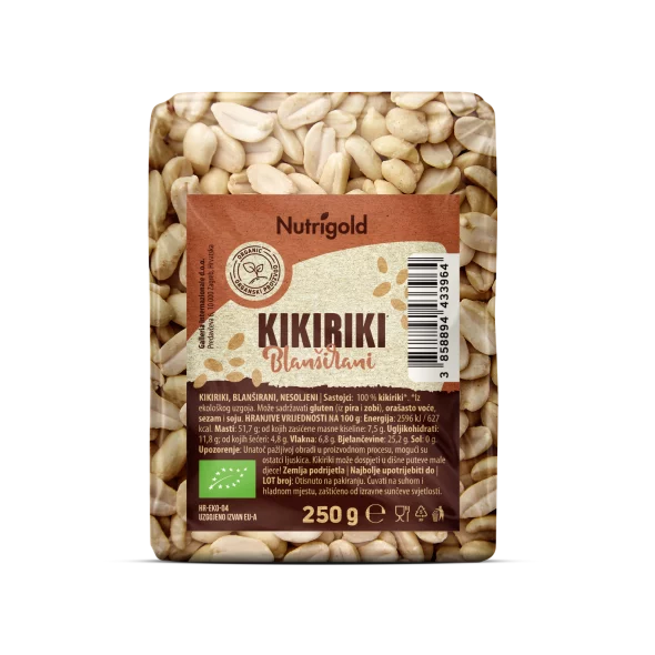 Blanchierte Erdnüsse – Bio 250g Nutrigold