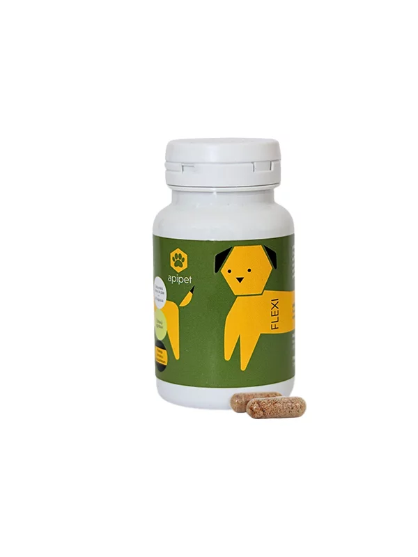 Apipet Flexi für gesunde Knochen und Gelenke bei Hunden mit 60 Kapseln in der Packung