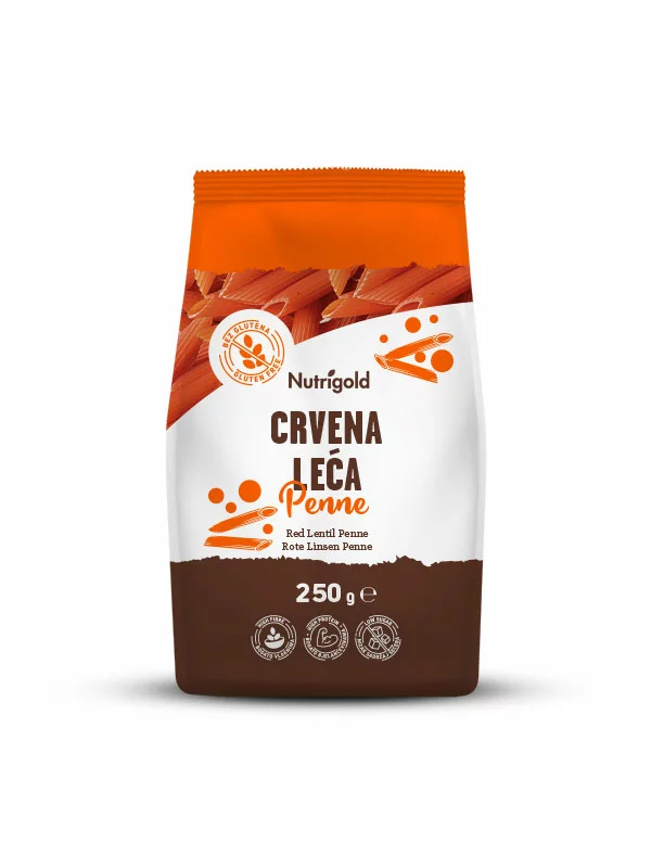 Nutrigold Rote Linsennudeln – glutenfrei und in einer 250g Packung