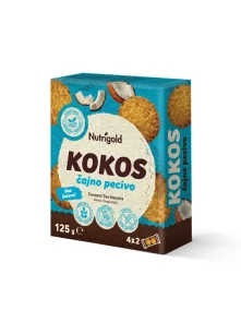 Nutrigold Teegebäck aus Weizen mit Kokos Zuckerfrei in einer 125g Packung