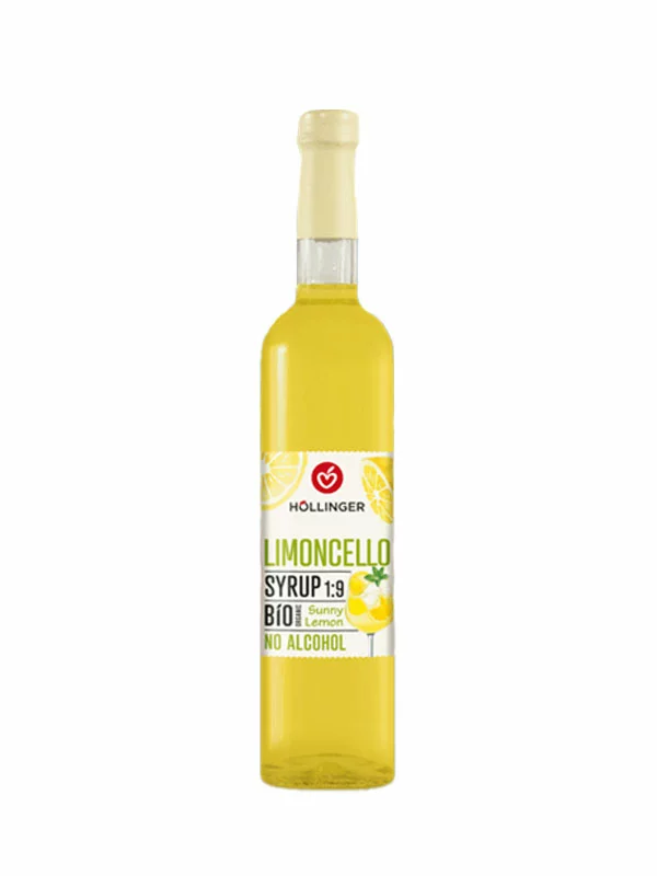Höllinger Alkoholfreier Limoncello Cocktailsirup – Bio in einer 500ml Flasche