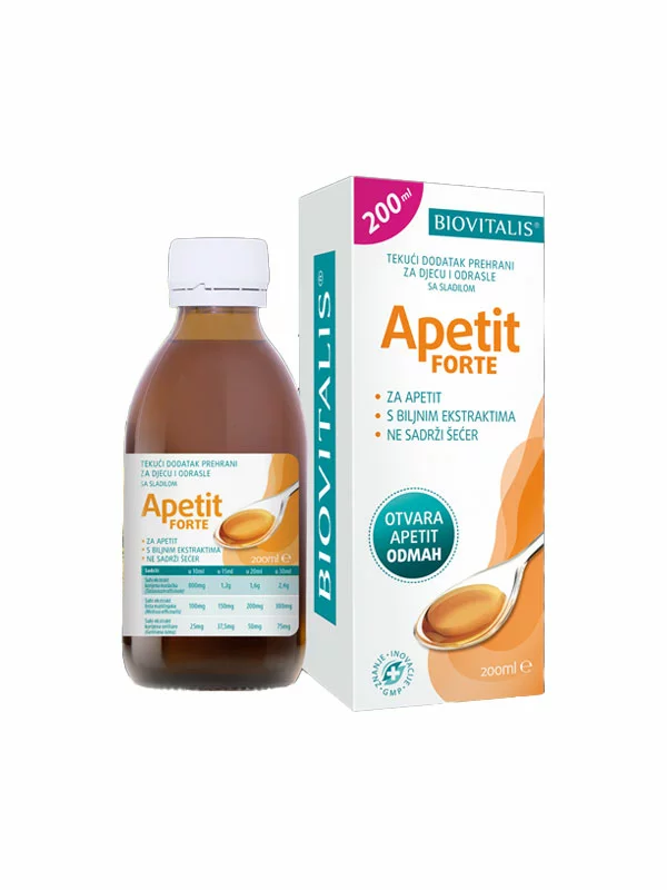 Biovitalis Apetit Forte – Flüssiges Nahrungsergänzungsmittel in einer 200ml Flasche