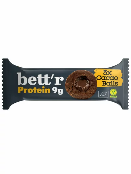 Proteinbällchen mit Kakao 3 Stück Glutenfrei – Bio 45g Bett’r