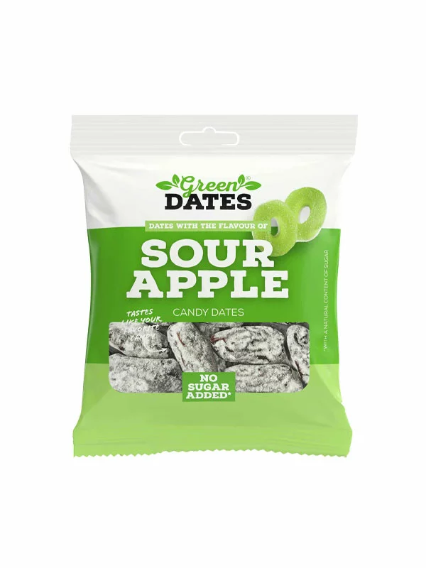 Saure Apfeldatteln – 90g Green Dates – RM Import A/S
