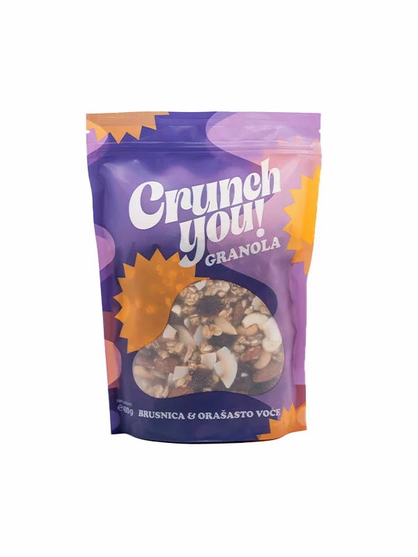 Crunch you! Granola mit Cranberries & Nüssen in einer 400g Packung